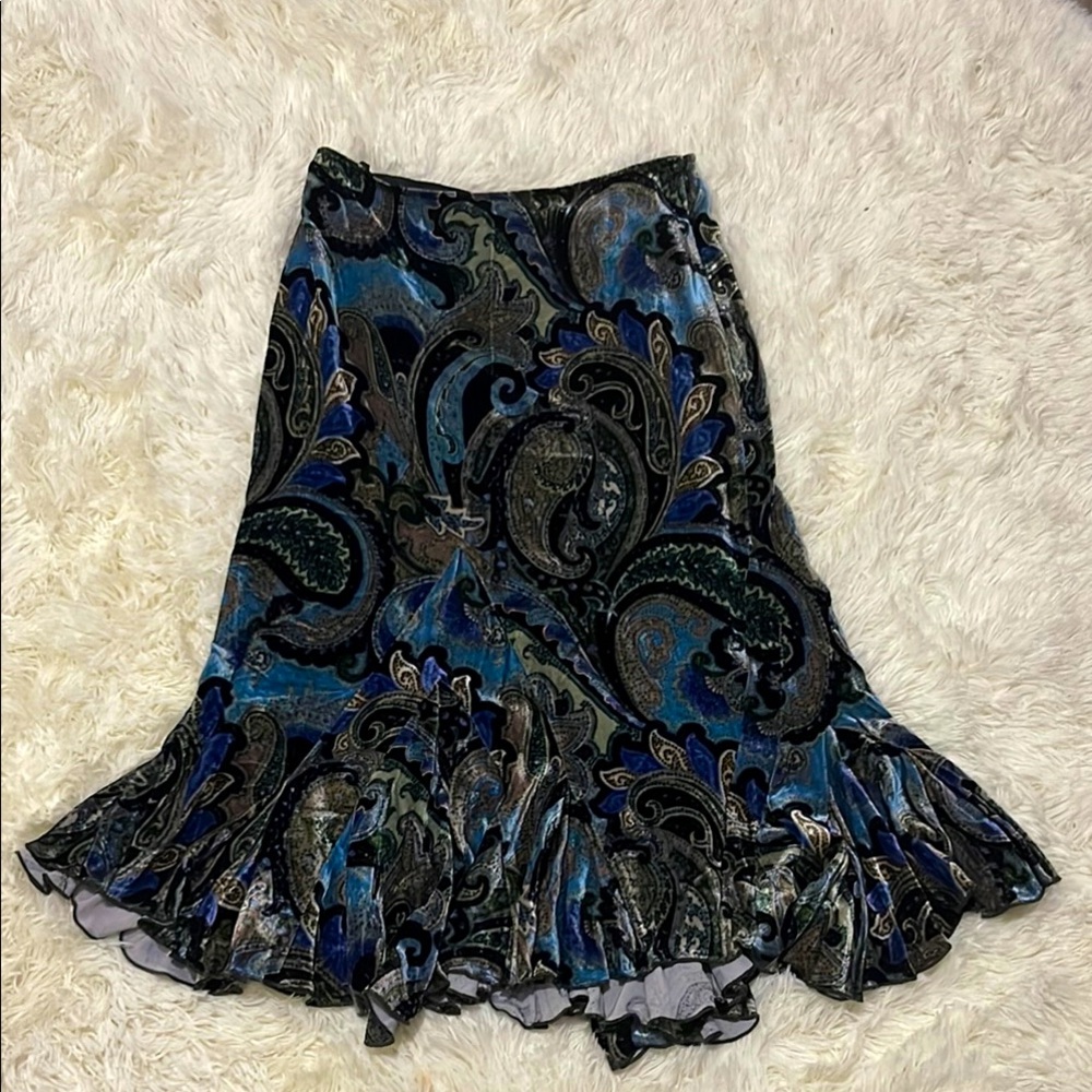 Dana Buchman Velvet Paisley Print Midi Skirt, Size: 4, EUC!!